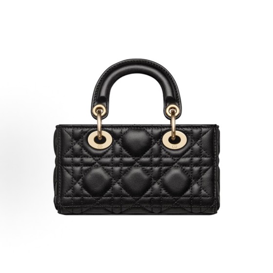 DIOR迪奥 Lady D-Joy 戴妃包 单肩包斜挎包 ⼿提包 超迷你 女款 黑色